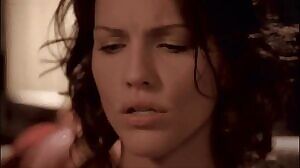 Tricia Helfer sees us stroking to her and decides to help out