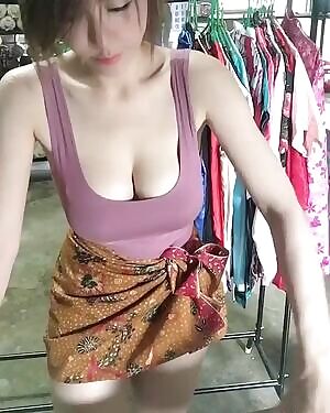 Casually ironing clothes