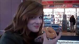 Pretty girl eats donut