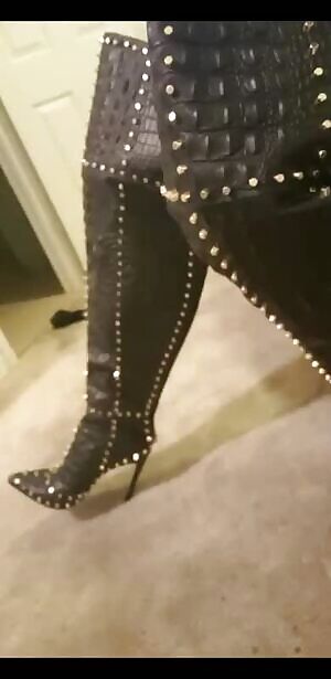 Zipping up my favorite thigh highs