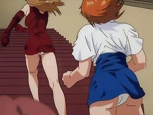 Running up the stairs