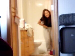 Dress robe yanked up - bare ass