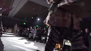 Walking naked through the audience