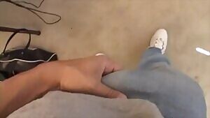 Nautica Thorn playing with a cock/bantering as she's having her makeup done