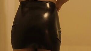 Tight Latex Mini Skirt