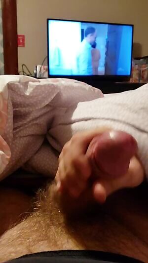 Wife giving me a hand job while kids are in the other roon