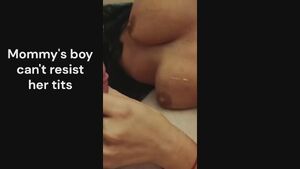 Mommy knows that her darling boy can't resist her tits