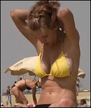 Classic Yellow Bikini Reveal