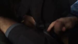 Buds stroking on the bus