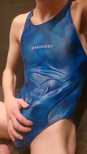 One-Piece Swimsuits Horny Jerk Off Male Masturbation