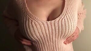 Playing with myself in my new sweater