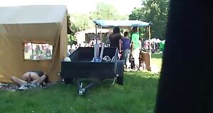 Czech Couple Having Sex In The Festival Near Tents