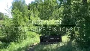 Barbie Girl Hot Blowjob Cum in the Forest