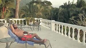 Bianca swooning in the sun