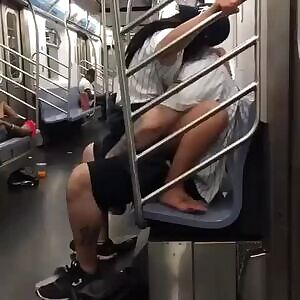 Couple Caught Fucking In Public on NYC Subway