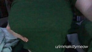 Bra pulled down and shirt pulled up