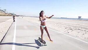 Eryn Krouse skateboarding