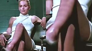 Sharon Stone Nude Pussy Scene From “Basic Instinct” Enhanced