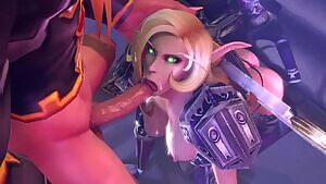 Blood Elf working a cock