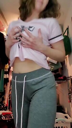 Your little sister's best friend sneaks into your bedroom and shows off for you like this. What do you say?