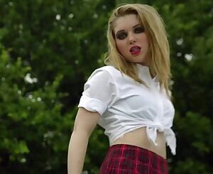 Sammi Hanratty has been a naughty little schoolgirl and needs a good, rough gangbang to set her straight.