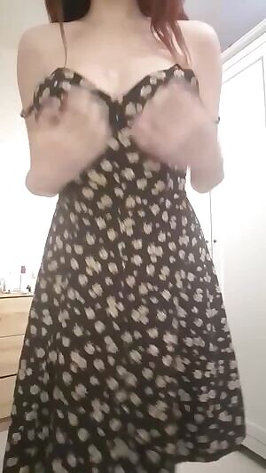 Undressing and Revealing Nice Boobs