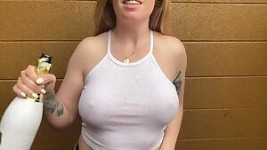 So I’m sitting there, champagne on my titties 🥂