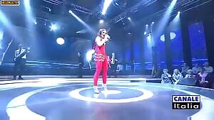 Italian singer Nipslip on stage