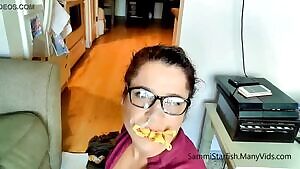 cum face with panties in mouth