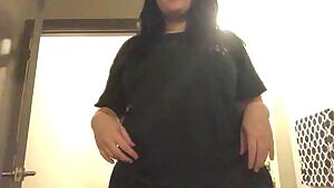 I took a sports bra of for y’all, now I’m taking off a regular bra 😉