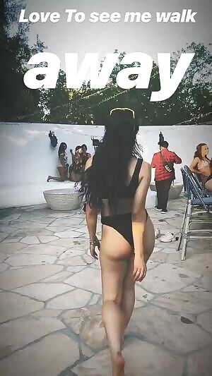 Sexy walk away in bikini