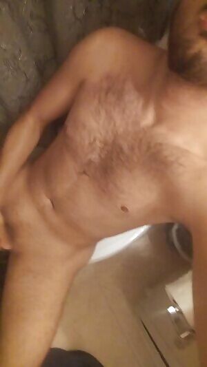 Beard + Chest hair + Jerking my shaved cock, I say it looks pretty good