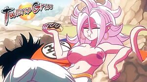 Majin Android 21 casually enjoying an eclair