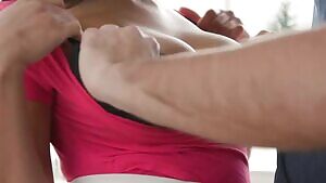 Autumn Falls showers him with her sweet pink pussy nectar