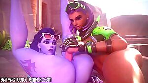 Sombra fucking Widowmaker with a dildo