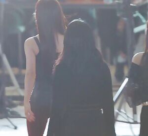 GUGUDAN Sejeong in black leather pants