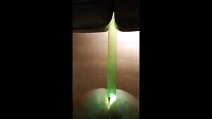fucking my ass with a light up dildo