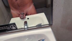 Chastity Caged Circumcised Piss Pissing