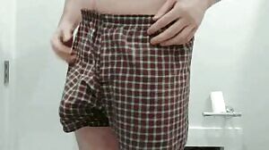 Bathtime fun in boxer shorts