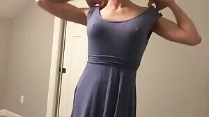 Innocent blue dress fun