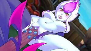 Evelynn masturbating animation GIF