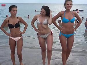 Amateur models at the beach