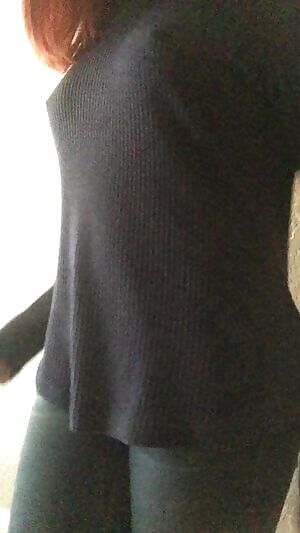 Hard nips under a soft sweater reveal