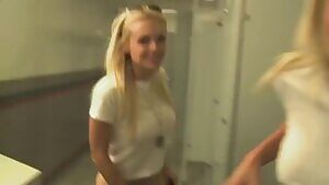 A Quick Bathroom Blowjob From Jesse Jane & Riley Steele
