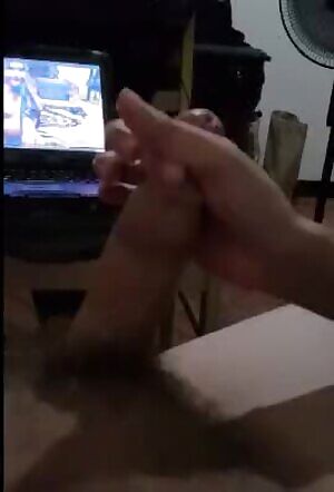 She strokes me for fun while we watch porn on a lazy afternoon Pt 2