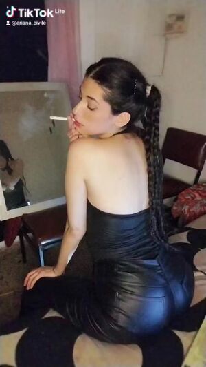 Cigar fetish Brunette Leather Sexy Smoking