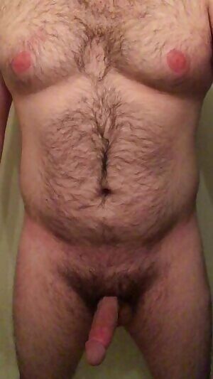 Tick tock goes the chubby man's cock