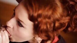 Red head gets it in her mouth
