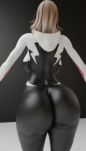 Thicc Spidergirl Gwen Shaking Her Booty