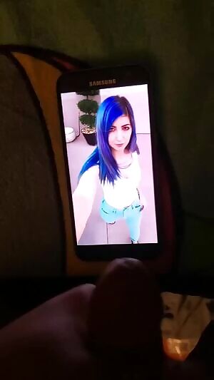 Sexy Sabrina with blue hair